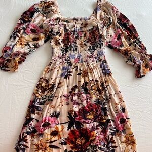 Angie Floral Strapless Dress - Multicolor